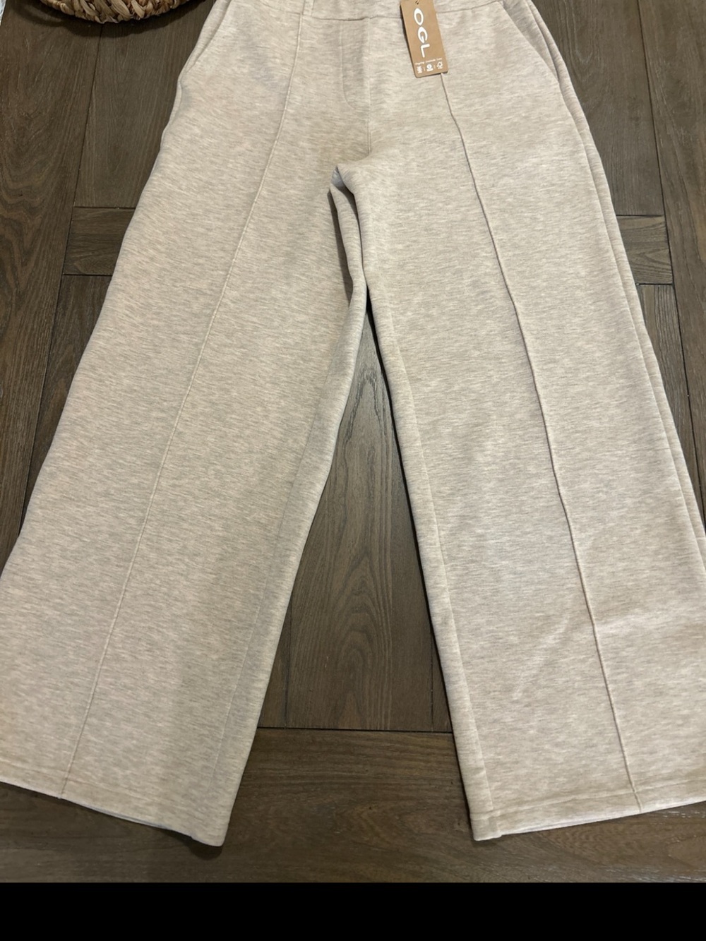 OGL Light beige Knit Wide Leg Pants
